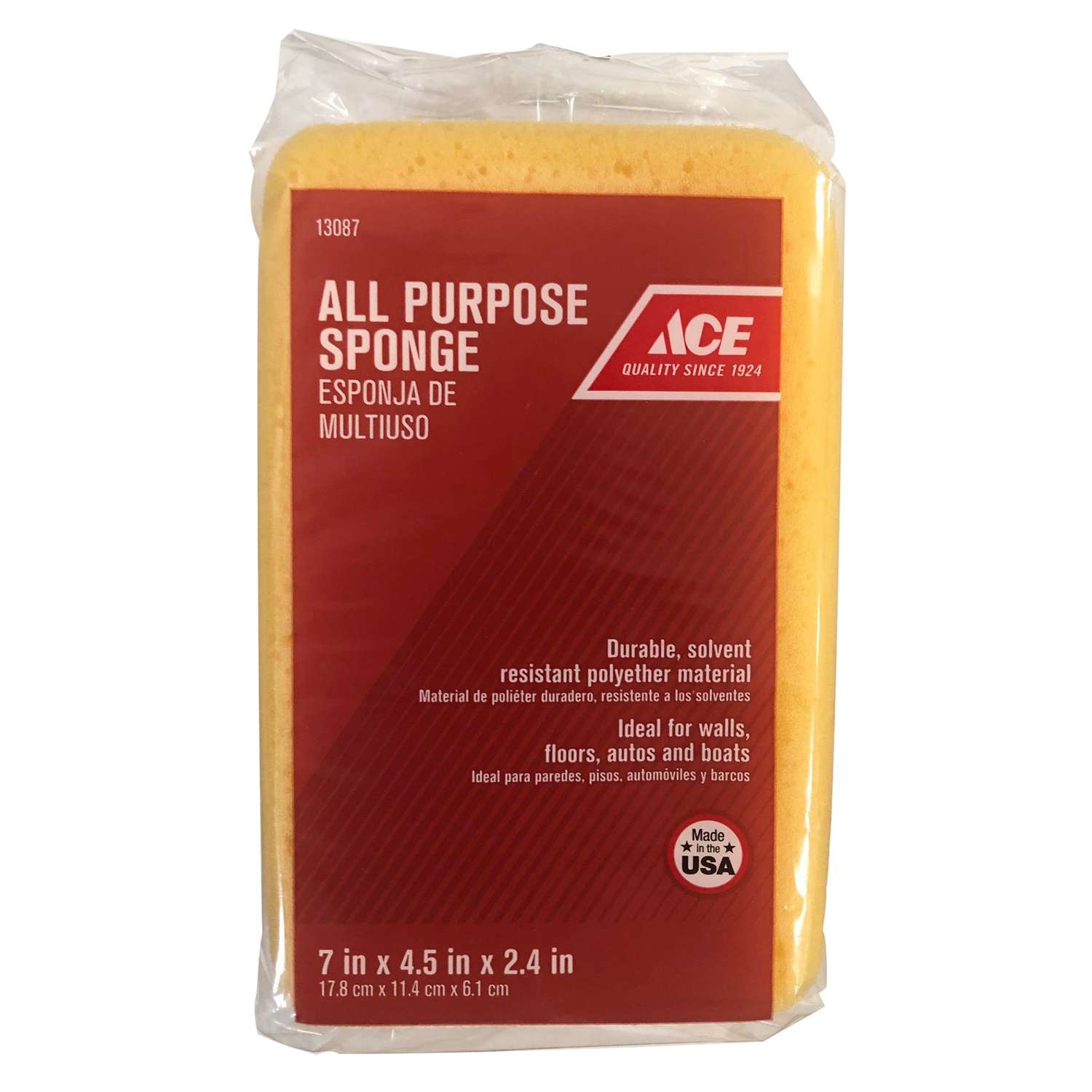 Ace Medium Duty Sponge For All Purpose 7 in. L 1 pc Ace Hardware