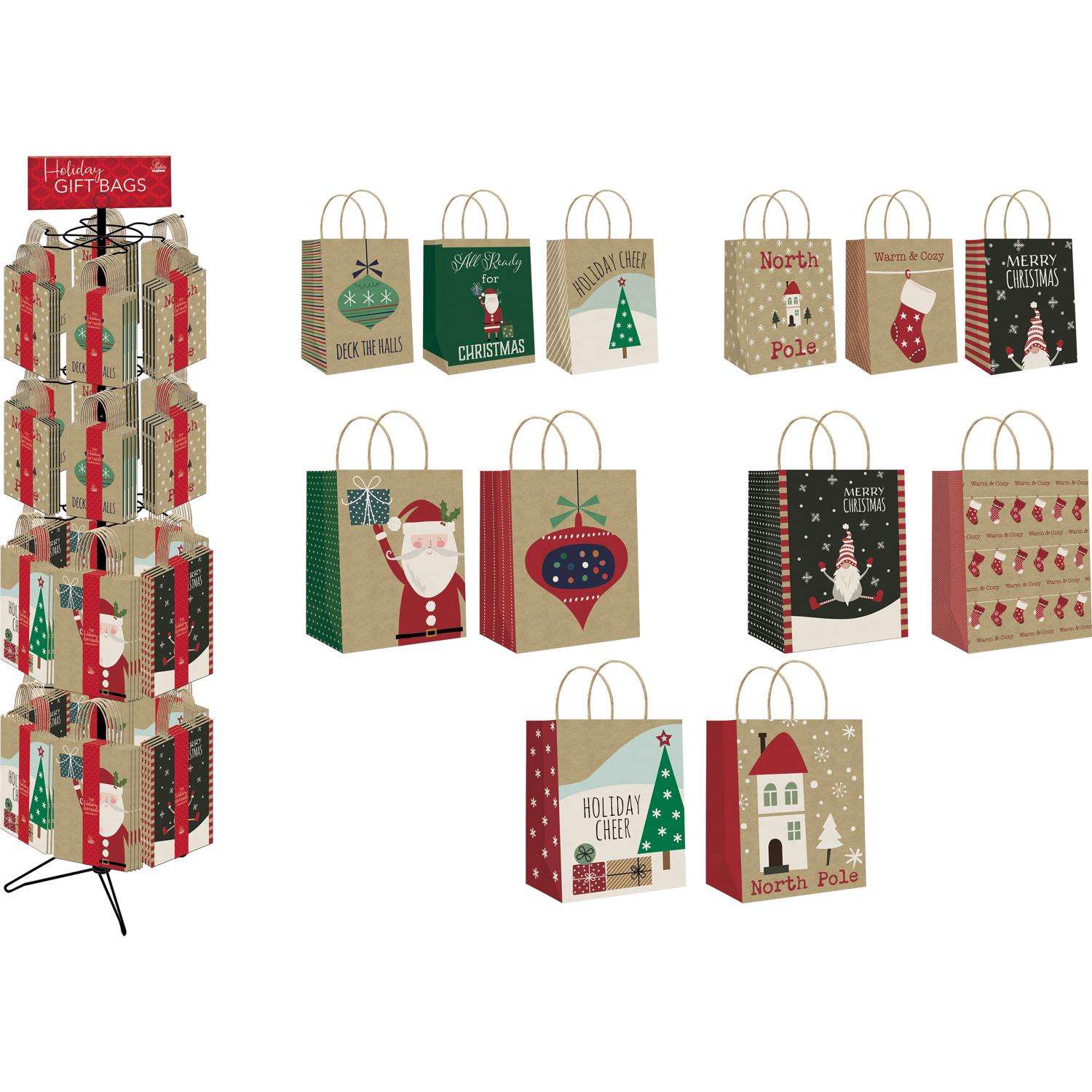 Paper Image Assorted Assorted Kraft Christmas Gift Bag Ace Hardware