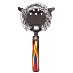 Totally Bamboo Marrakesh Multicolored Stainless Steel/Wood Cocktail Strainer