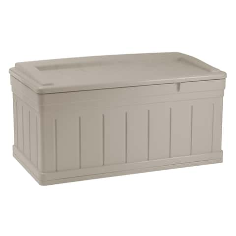 Suncast Gray Plastic 200 gal. Capacity Deck Box 58 W x 32 D in.