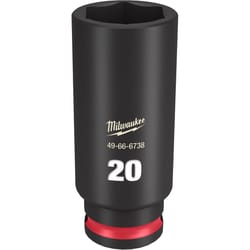 Milwaukee Shockwave 20 mm X 3/8 in. drive Metric 6 Point Deep Impact Socket 1 pc