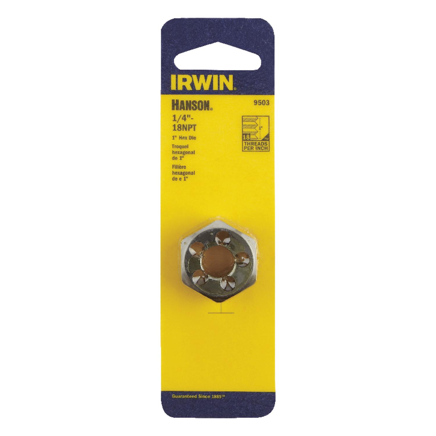 1 1/4"-18 Carbon Steel Hex Re-Threading Die - Right Hand, 1-1/4 Inch 18 TPI