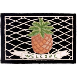 Jellybean 20 in. W X 30 in. L Multi-Color Pineapple Welcome Polyester Accent Rug