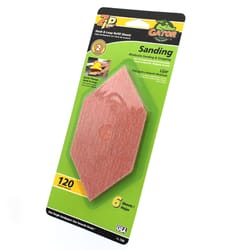 Gator  Zip Sander  6 in. L x 3 in. W 120 Grit Aluminum Oxide  Sanding Sheet  6 pk 