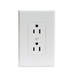 Taymac Duplex Receptacle Wall Plate 1 Gang Midway White BG