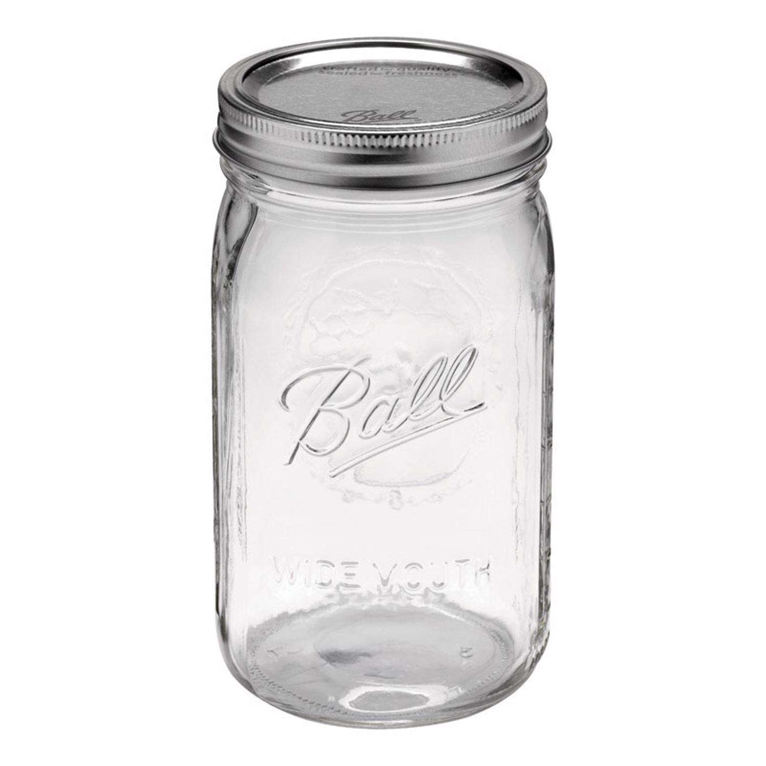 Ball Mason 32 oz Wide Mouth Jars with Lids and Bands Limited Edition Set of 12 Jars. 