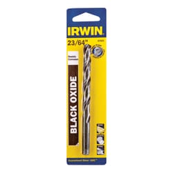 Irwin 23/64 in. X 4-7/8 in. L High Speed Steel Drill Bit Straight Shank 1 pc