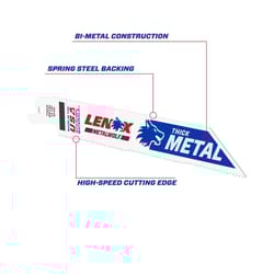 Lenox METALWOLF 6 in. Bi-Metal WAVE EDGE Reciprocating Saw Blade 14 TPI 25 pk