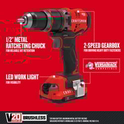 Craftsman V20 1/2 in. Brushless Cordless Hammer Drill Kit (Battery & Charger)