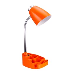 All The Rages Limelights 18.5 in. Orange Organizer Desk Lamp