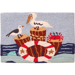 Jellybean 20 in. W X 30 in. L Multi-Color Sea Patrol Polyester Accent Rug