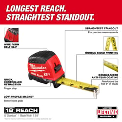 Milwaukee 25 ft. L X 1-5/16 in. W Compact Wide Blade Magnetic Tape Measure 1 pk