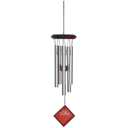 Woodstock Chimes Brown/Silver Aluminum/Wood 17 in. Wind Chime
