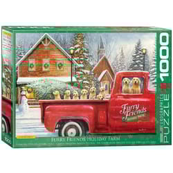Eurographics Furry Friends Holiday Farm Jigsaw Puzzles Multicolored 1000 pc