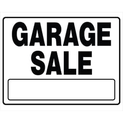 HILLMAN English White Garage Sale Sign 20 in. H X 24 in. W