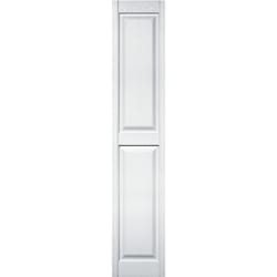 Builders Edge 75 in. H X 14.75 in. W White Raised Panel Vinyl Shutter 2 pk