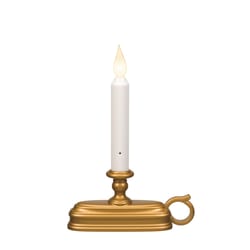 Xodus Innovations Antique Brass/White None Scent Window Candles Flameless Flickering Candle