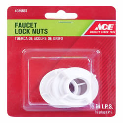 Ace 1/2 in. Plastic SAE Faucet Lock Nut 2 pk
