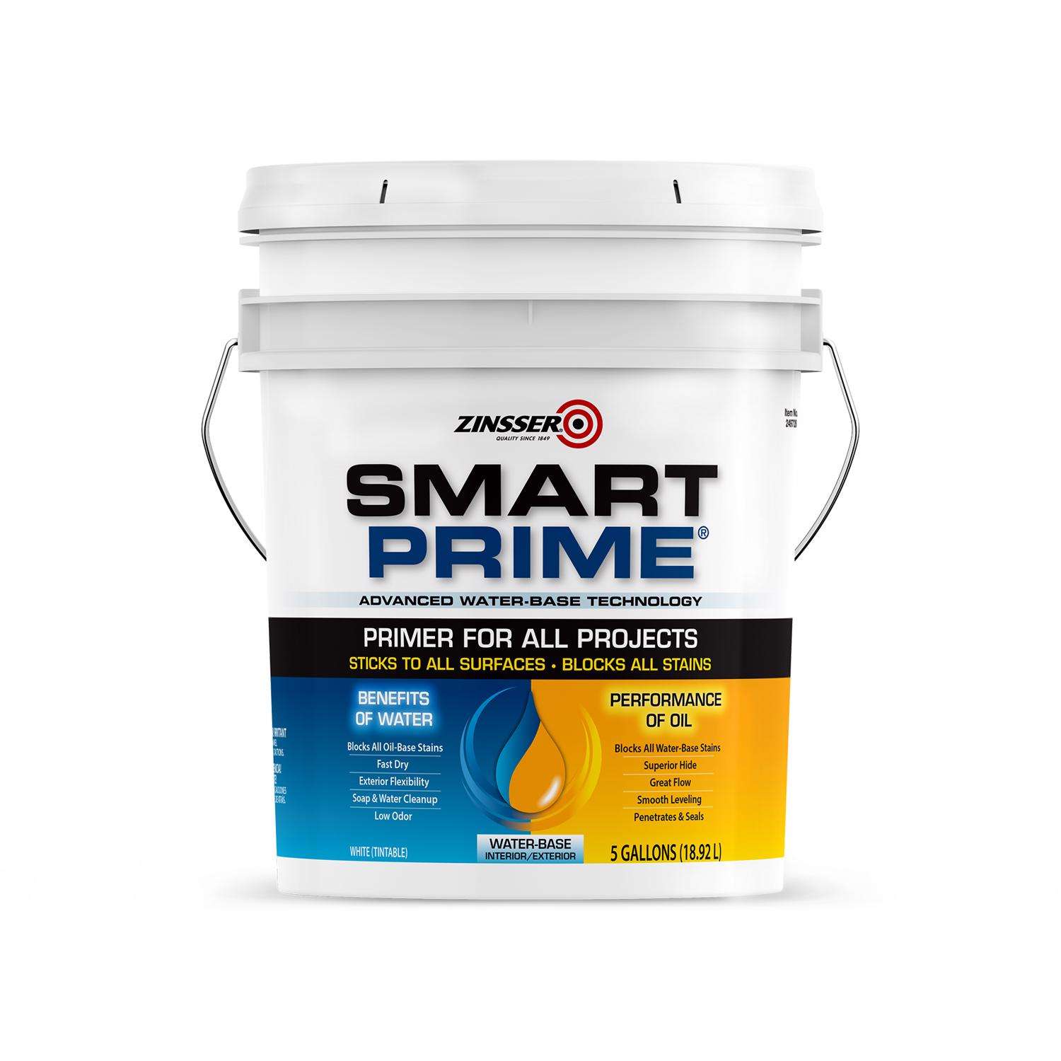 Zinsser Smart Prime White WaterBased Acrylic Stain Blocking Primer 5
