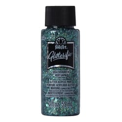 FolkArt Glitterific Glitter Evergreen Craft Paint Exterior and Interior 2 oz