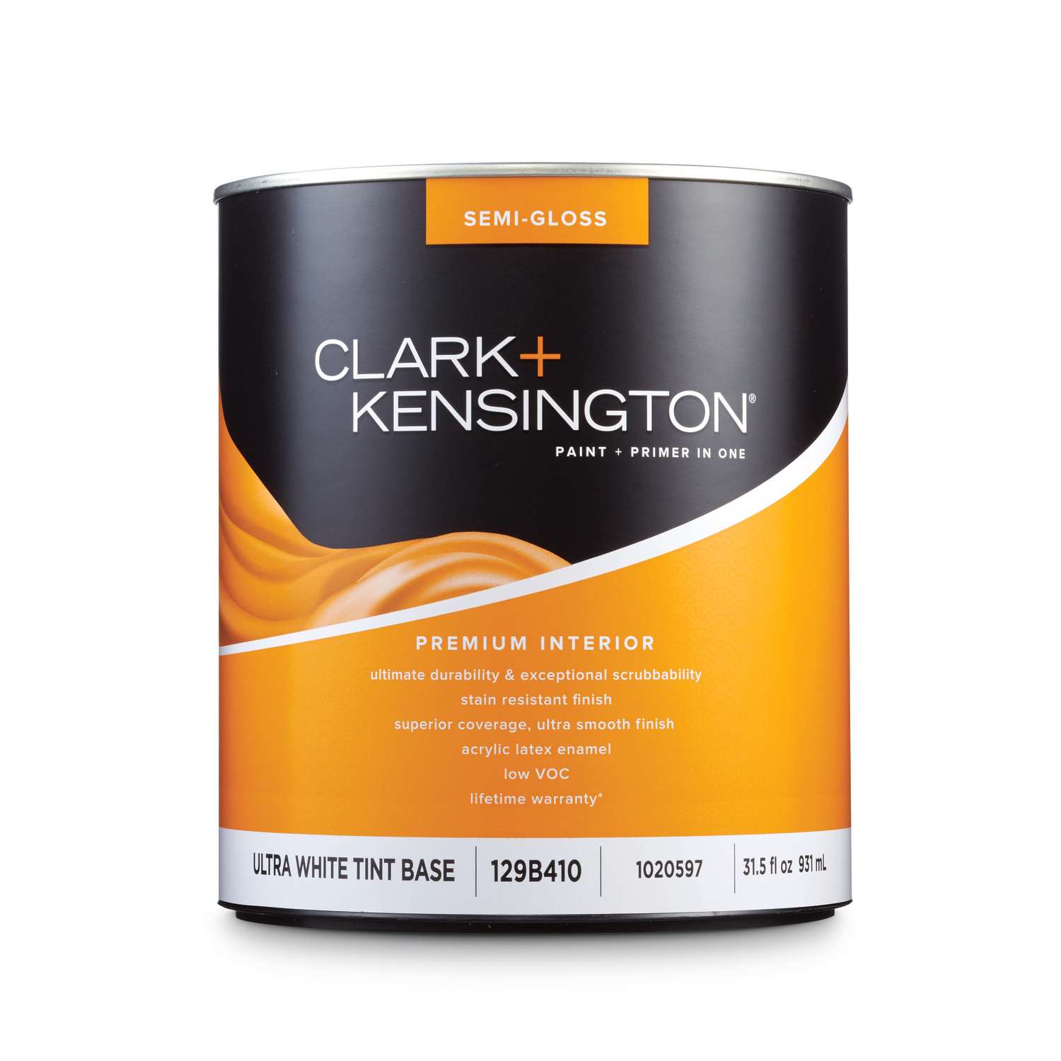 Clark+Kensington Semi-Gloss Tint Base Ultra White Base Acrylic Latex ...