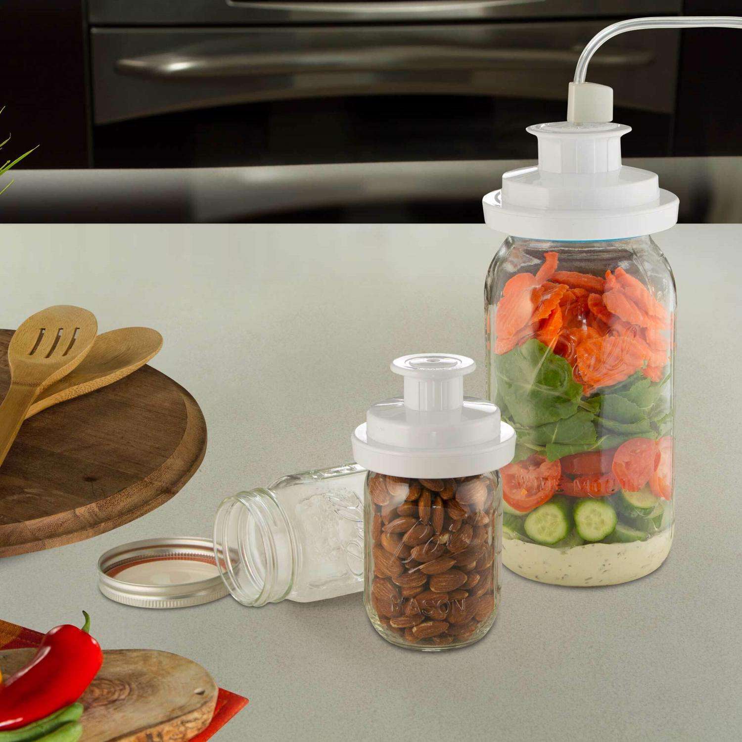 Vacuum Sealer Kit Mason Electric Jar for Jars Wide Mouth Regular Food  All-in-On