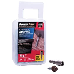 HILLMAN Power Pro No. 10 Ga. X 1 in. L Hex Drive Washer Head Coarse Roofing Screws