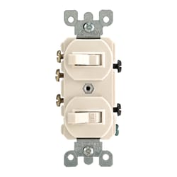 Leviton 15 amps Single Pole or 3-way Rocker Duplex Combination Switch Light Almond 1 pk