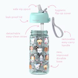 Bentgo 15 oz Multicolored BPA Free Puppy Love Bottle with Straw Cap