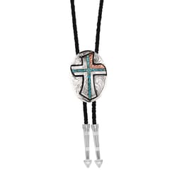 Montana Silversmiths Unisex Inner Light Turquoise Cross Multicolored Bolo Tie One Size Fits Most