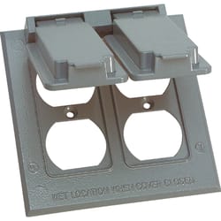 Sigma Engineered Solutions Square Die-Cast Metal 2 gang 4.54 in. H X 4.54 in. W Duplex Box Cover