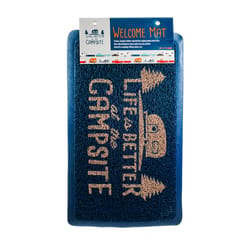 Camco 26 1/2 in. W X 15 in. L Blue Life is Better at the Campsite PVC Door Mat