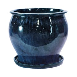 Trendspot Studio 6.3 in. H X 8 in. W X 8 in. D X 8 in. D Ceramic Planter Blue