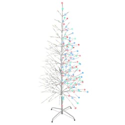 Holiday Bright Lights LED Warm White Lighted Birch Tree 66 in. Yard Decor