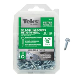 Teks No. 8 in. X 3/4 in. L Hex Hex Washer Head Sheet Metal Screws 180 pk