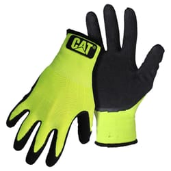 Cat Unisex Indoor/Outdoor Dipped Gloves High-Vis Green L 1 pair