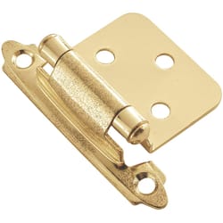 Hickory Hardware 1.94 in. W X 2.63 in. L Polished Brass Steel Self-Closing Hinge 2 pk