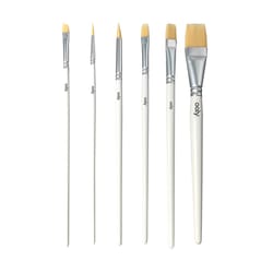 OOLY Chroma Blends Watercolor Paint Brush Set White/Silver 6 pc