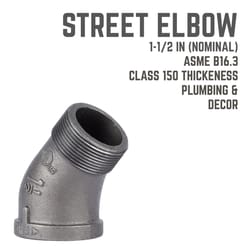 STZ Industries 1-1/2 in. MIP each X 1-1/2 in. D FIP Black Malleable Iron 45 degree Street Elbow