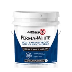 Zinsser Perma-White Satin White Water-Based Mold and Mildew-Proof Paint Interior 5 gal