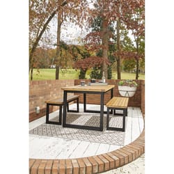 Signature Design by Ashley Town Wood 3 pc Brown Steel Dining Set