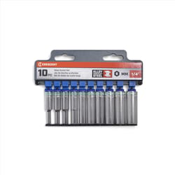 Crescent 1/4 in. X 1/4 in. drive Metric 6 Point Deep Well Socket Set 10 pc