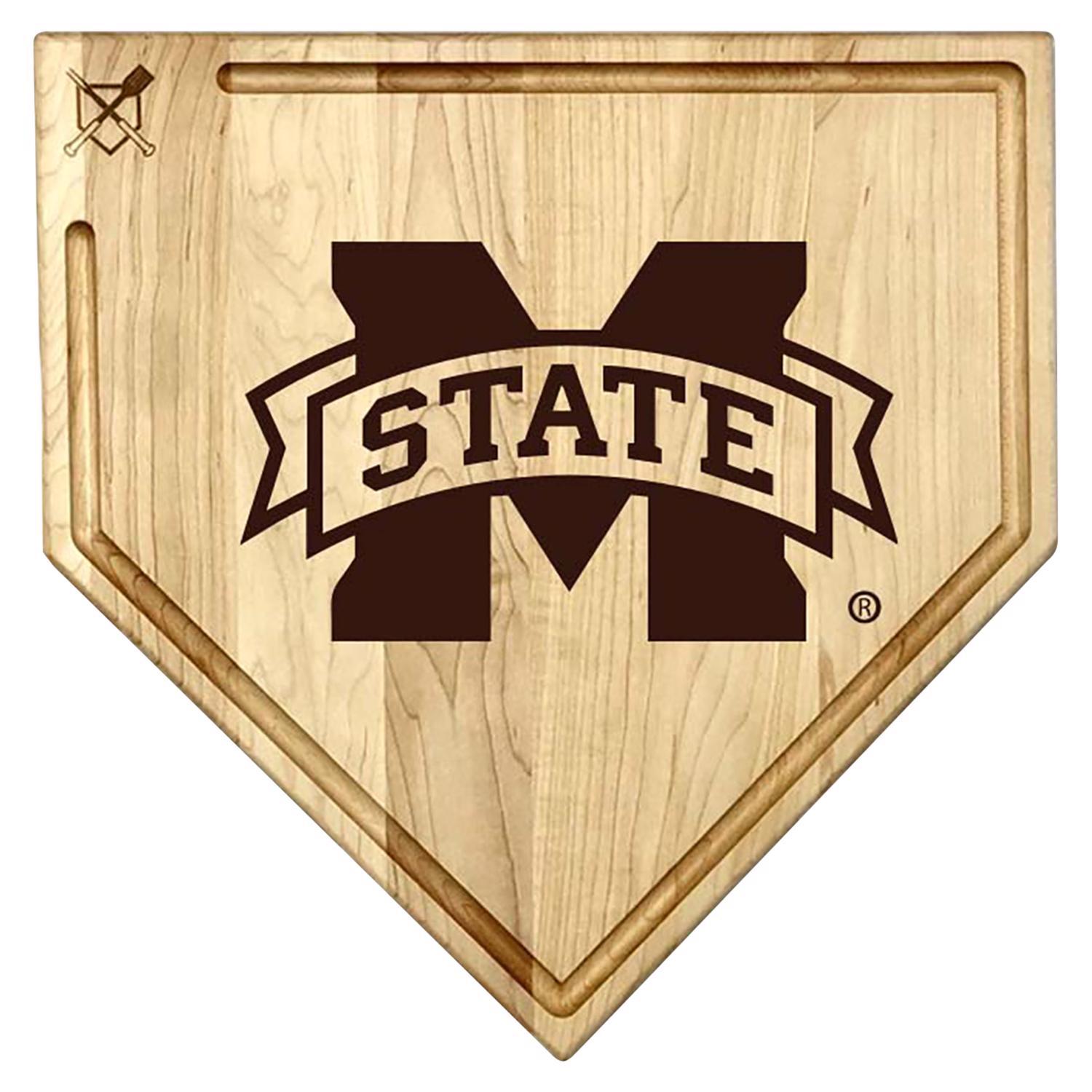 Baseball BBQ 17 in. L X 17 in. W X 1 in. Maple NCAA Mississippi State Cutting Board Sansujyuku sansujyuku.com