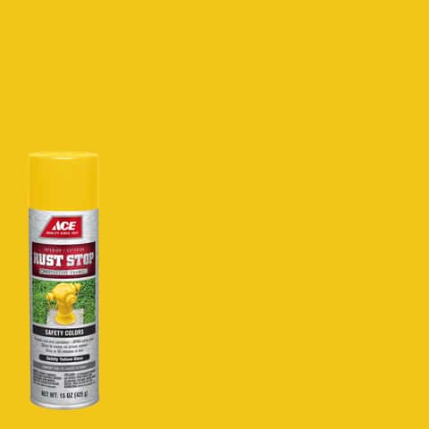 Ace Rust Stop Gloss Safety Yellow Protective Enamel Spray Paint 15