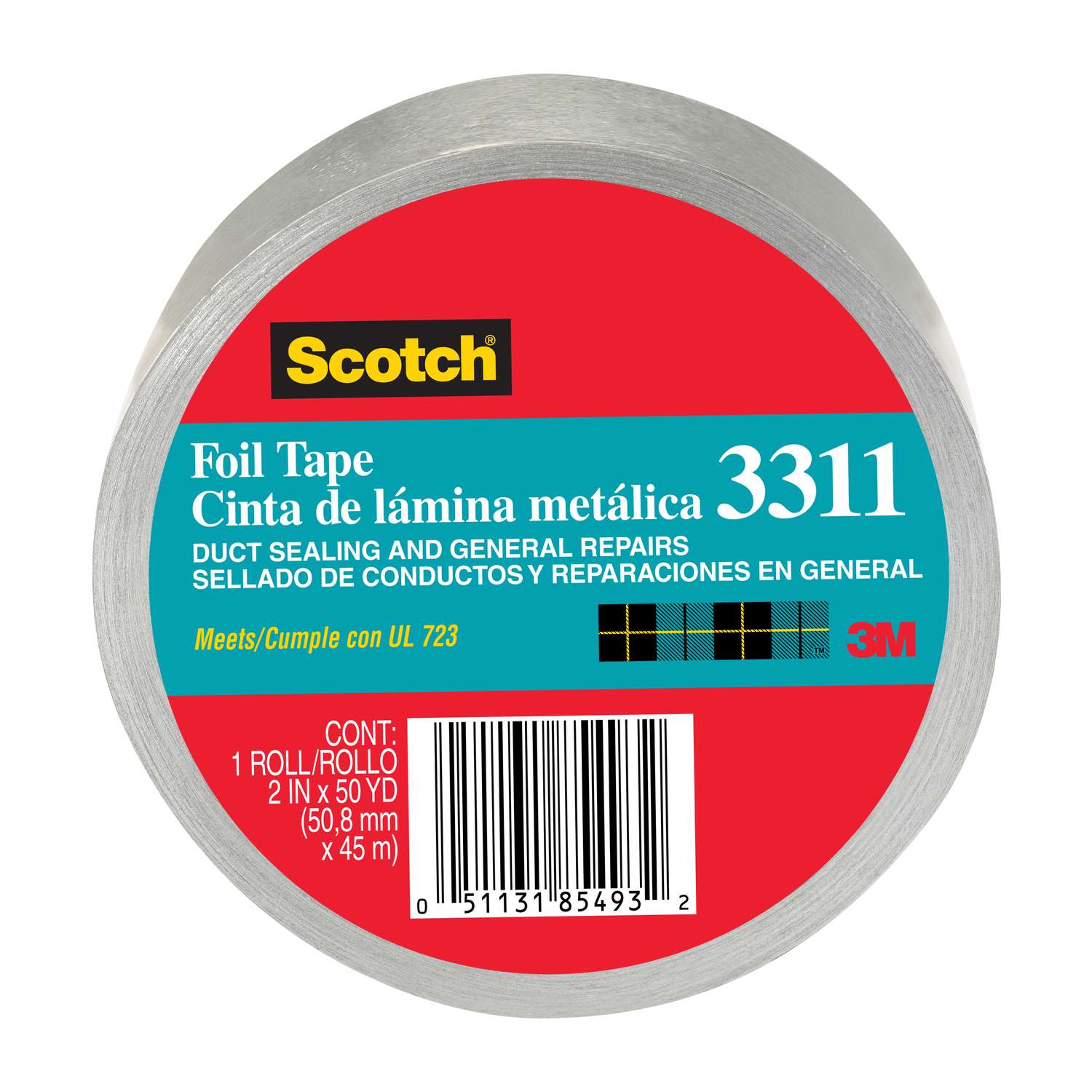 Scotch Foil Tape 3311-50A, 2 x 50 yd