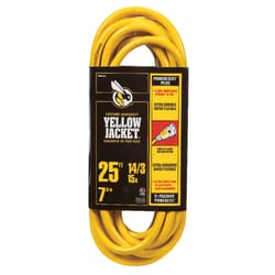 Yellow Jacket Outdoor 25 ft. L Yellow Extension Cord 14/3 SJTW