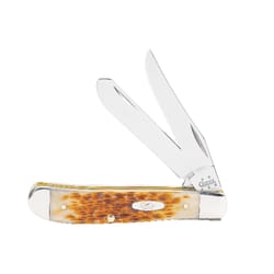 Case Mini Trapper Amber Stainless Steel 4 in. Pocket Knife