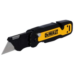 DeWalt Press and Flip Compact Utility Knife Black/Yellow 1 pc