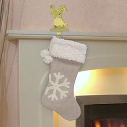 Dyno Gray/White Snowflake Christmas Stocking 20 in.