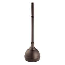 iDesign Kent Toilet Plunger with Holder 5.96 in. D